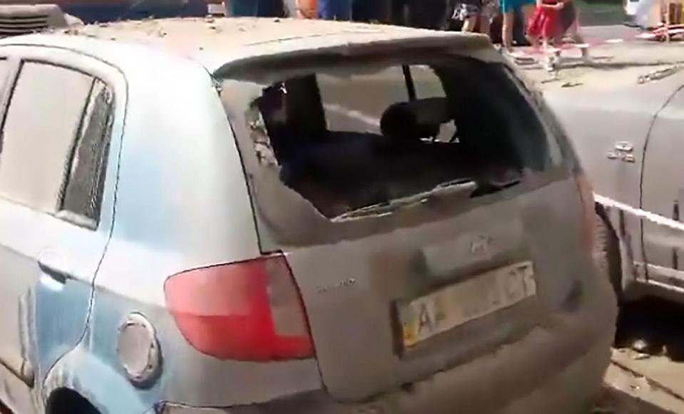  A car's rear window shattered as a result of the explosion