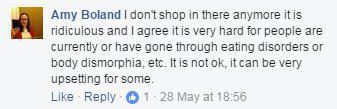  Some said the sizing policy wasn't very fair to those who had battled eating disorders