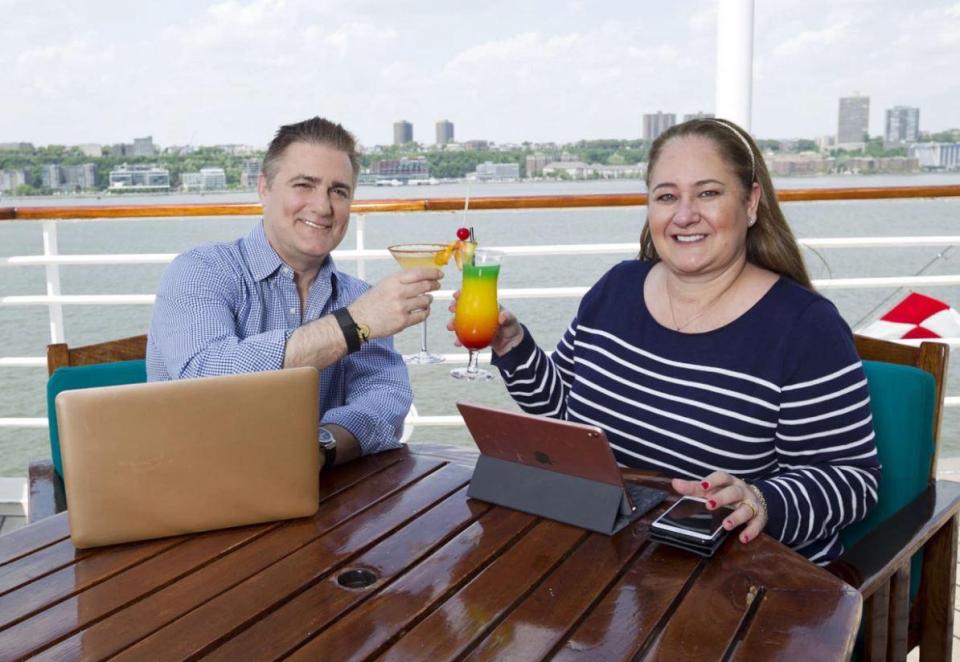  New Yorkers Samantha Martin and her husband Andre Neyrey sublet their city home and live on a cruise ship for several months a year