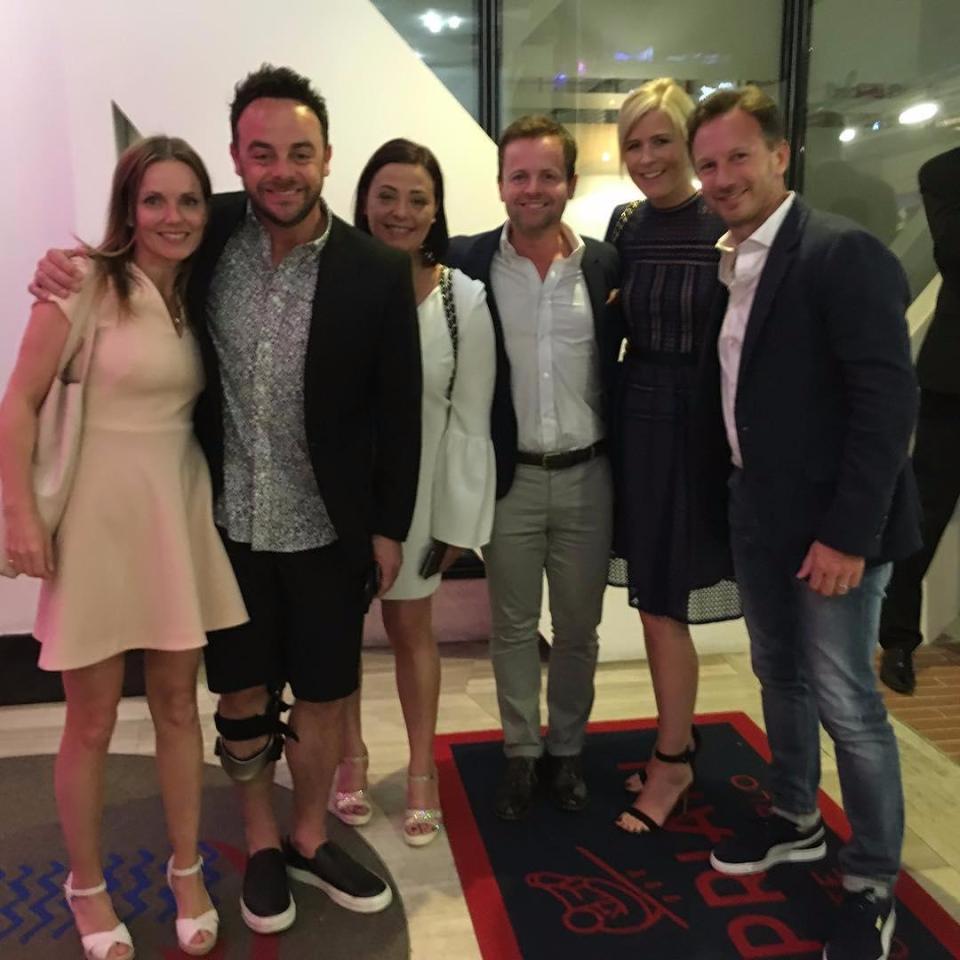  Geri and husband Christian Horner spent time with Ant McPartlin, Lisa Armstrong, Declan Donnelly and Ali Astall