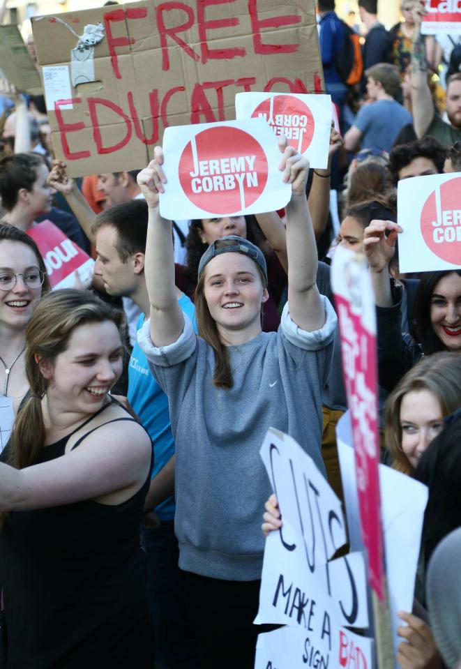  Hundreds of people were pictured outside the building as the seven politicians arrived