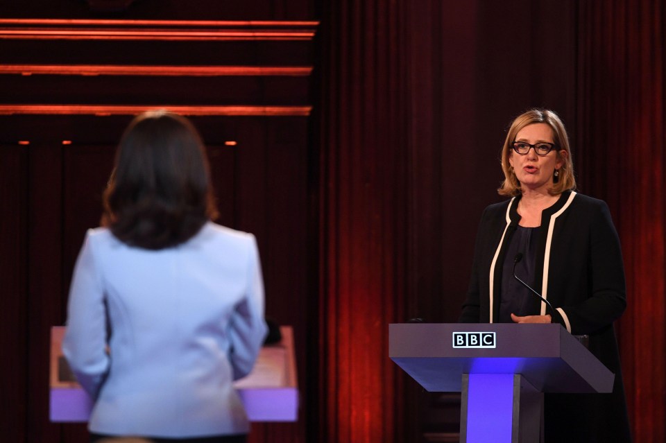 Amber Rudd at live televised debate two days after her father passes away