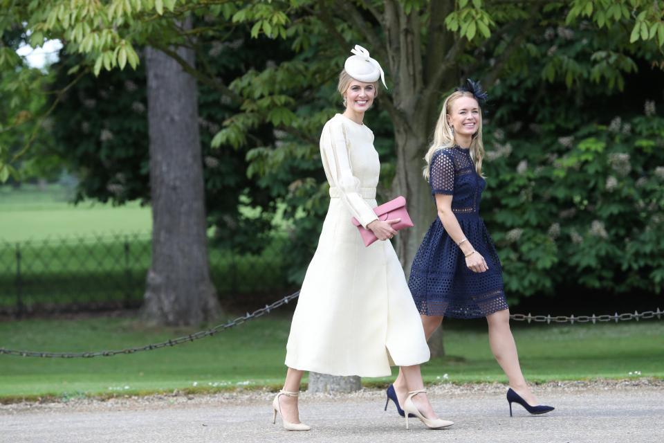 Donna Air arrives with daughter Freya...