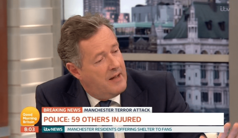  Fans praised outspoken host Piers for his bold views on the 'heinous' attack