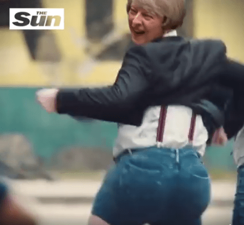 Theresa May throws down the gauntlet by shaking her booty 