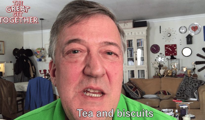  TV host Stephen Fry spoke of his love for tea and biscuits as part of the united campaign