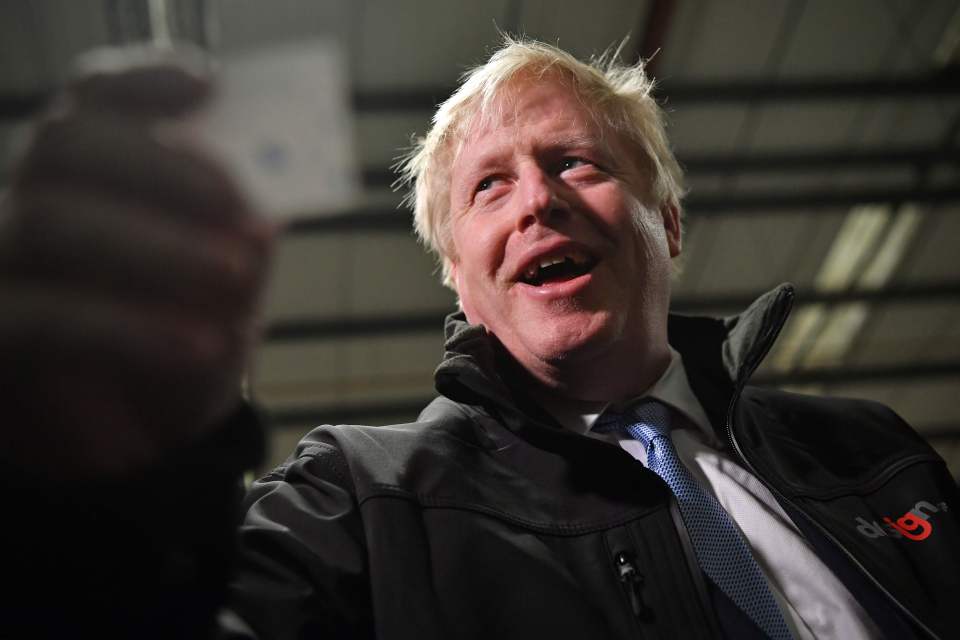  Boris Johnson in Hengod, South Wales on the final days of his election campaign