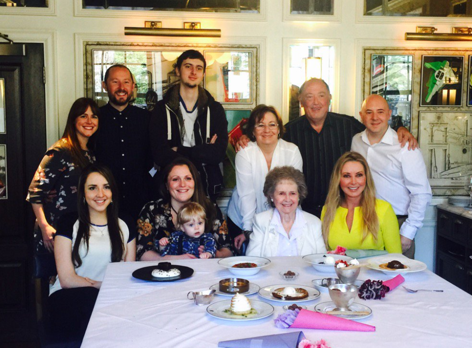 Jean looked happy and smiley as she was surrounded by her family for a special lunch earlier this year