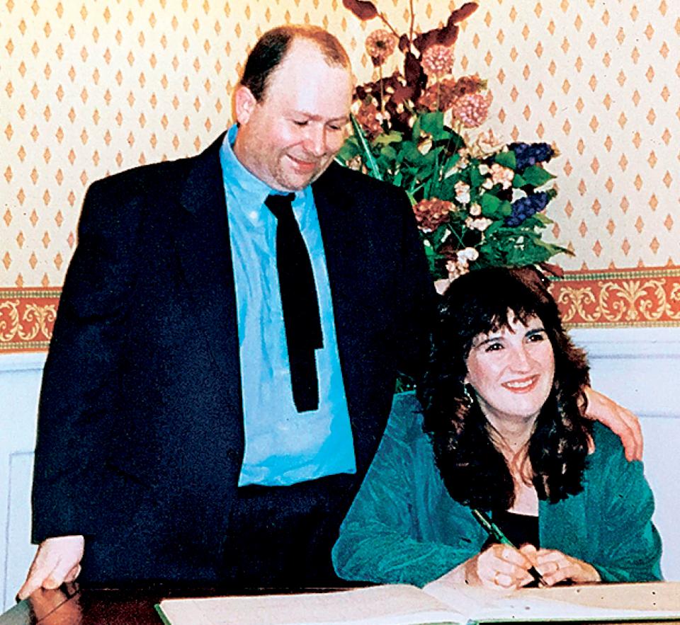  The couple on their wedding day in 2000