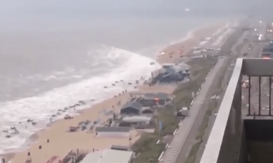 It's reported that no-one injured when the freak wave hit the resort