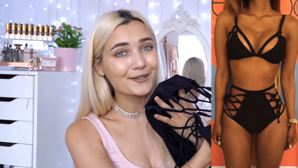  Roxi loved the black strappy bikini that she thought would look quite alternative on