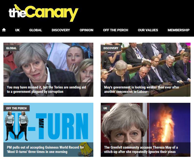 The Canary's homepage