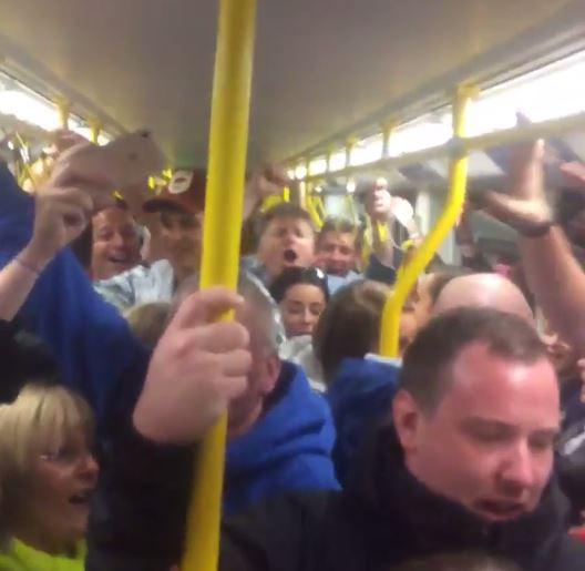 Mancunians burst into song on tram home after triumphant gig