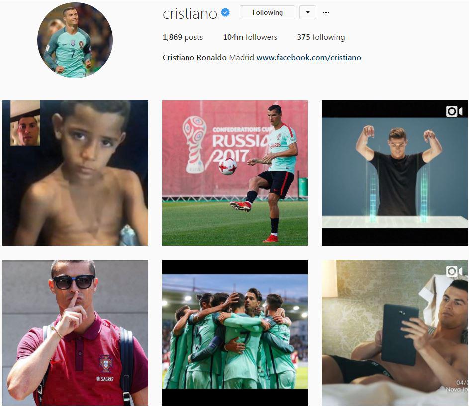  This is how Cristiano Ronaldo's Instagram profile currently looks, with no Real Madrid shirt in sight