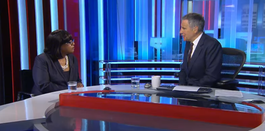  The Shadow Home Secretary came on Sky last night