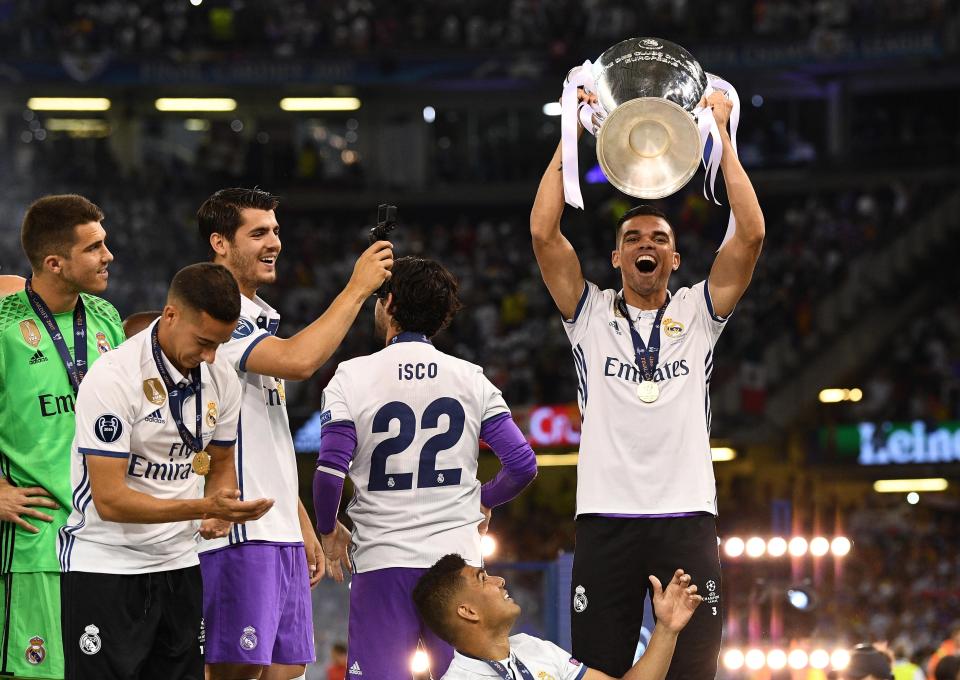  Pepe lifted the European Cup but was not named on Zinedine Zidane's teamsheet