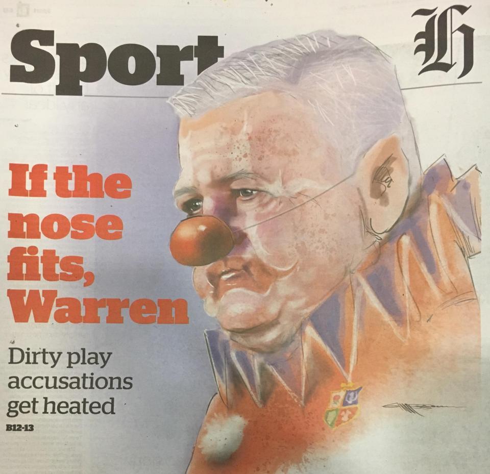  Warren Gatland has been called a clown in the Kiwi press