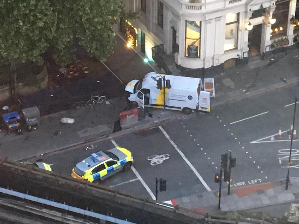  A picture of the van used in the deadly terror attack which left seven innocent people dead in the London Bridge area