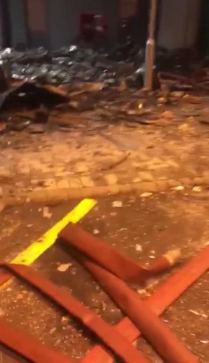  Mangled wreckage can be seen up close in a video from the scene