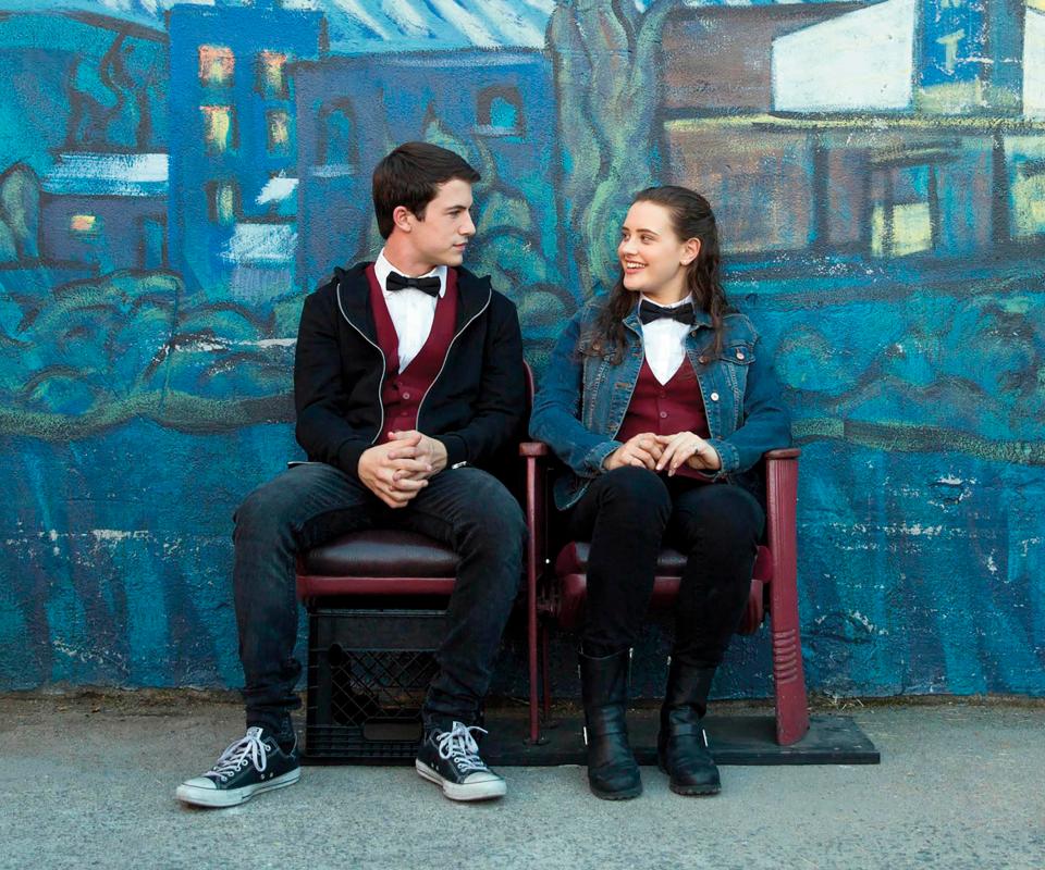  Since the show (starring Dylan Minnette and Katherine Langford, above) aired many of the people who call youth suicide prevention charity PAPYRUS cite the show as the reason for their distress