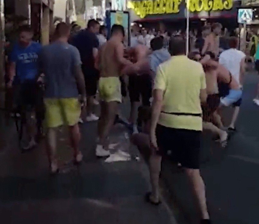  Violence between England and Scotland fans broke out in Magaluf