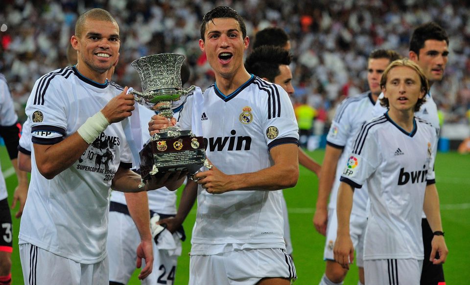  Pepe and Cristiano Ronaldo celebrate Spanish Super Cup success over Barcelona