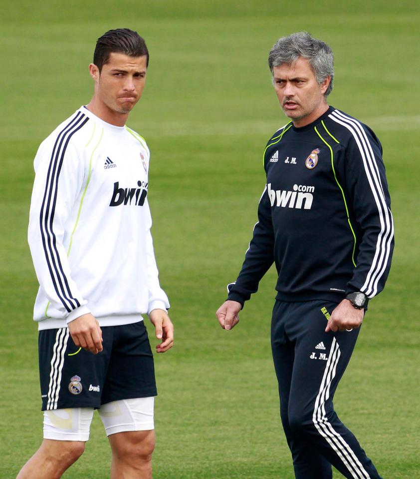  Jose Mourinho with Cristiano Ronaldo while in charge at Real Madrid