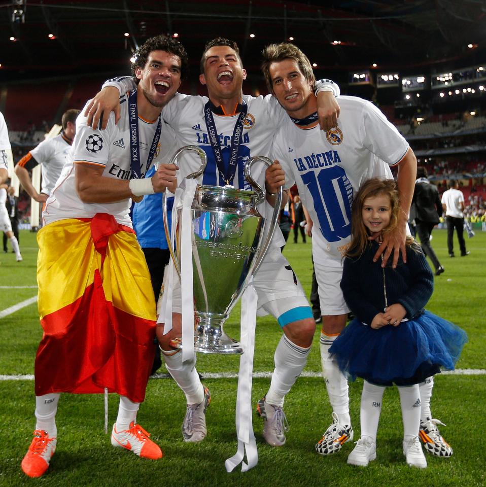  Fabio Coentrao celebrates winning the Champions League in 2014