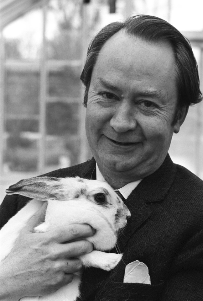 Peter Sallis, pictured holding his lonely rabbit, scooped two Oscars with Wallace and Gromit 