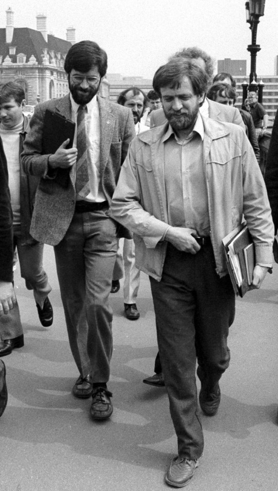 Gerry Adams with old comrade Corbyn in London during the Troubles