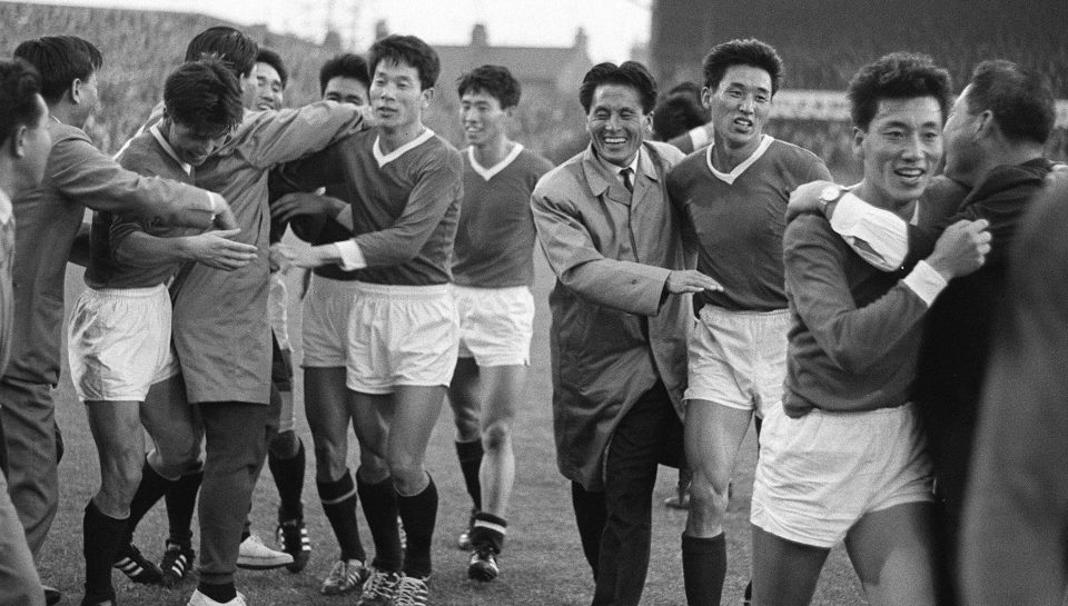  North Korean footballers mobbed by supporters at Ayresome Park after their surprise 1-0 defeat of Italy at the 1966 World Cup