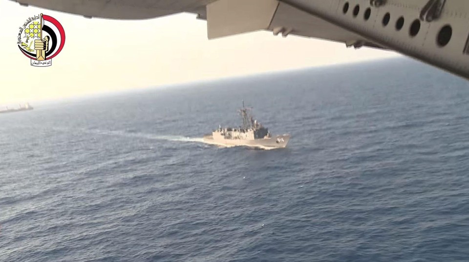 Egyptian Navy search for the plane after it dropped off the radar between Paris and Cairo