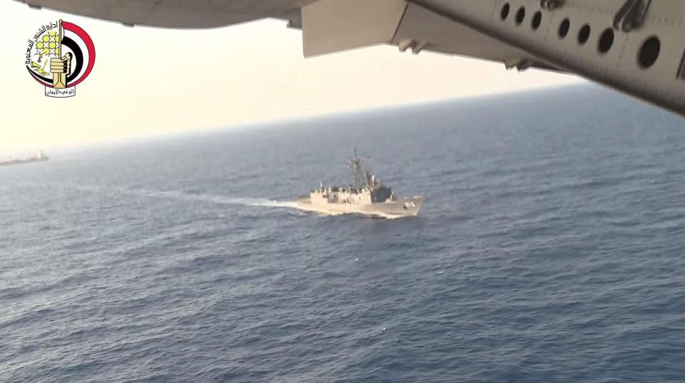  Egyptian Navy search for the plane after it dropped off the radar between Paris and Cairo