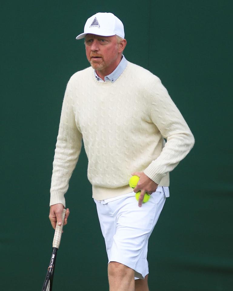  Cash woes: Boris Becker playing at Wimbledon last year