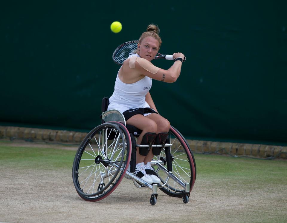  Jordanne Whiley in action at Wimbledon