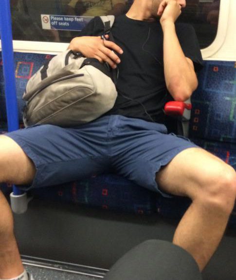  This commuter in London was shamed for 'man spreading' on a Tumblr blog highlighting the issue