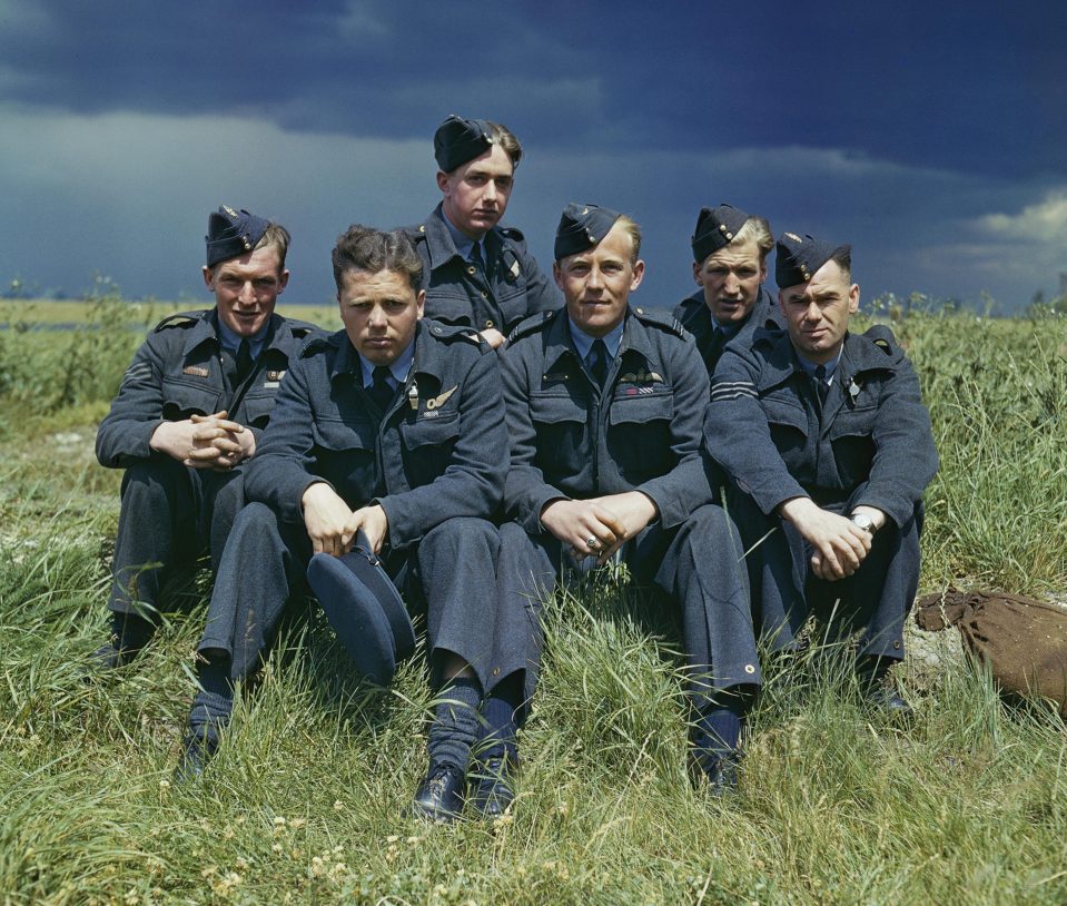  'Johnny' far left, with fellow Dambusters ahead of their heroic mission