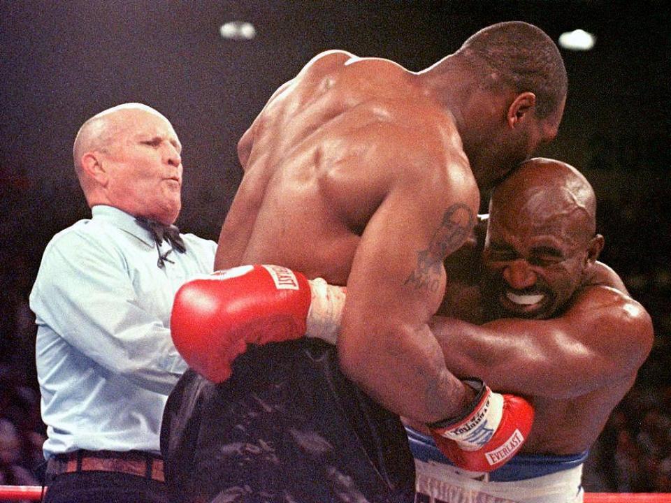  Tyson claimed his cannibal attack was a responce to Holyfield's headbutting