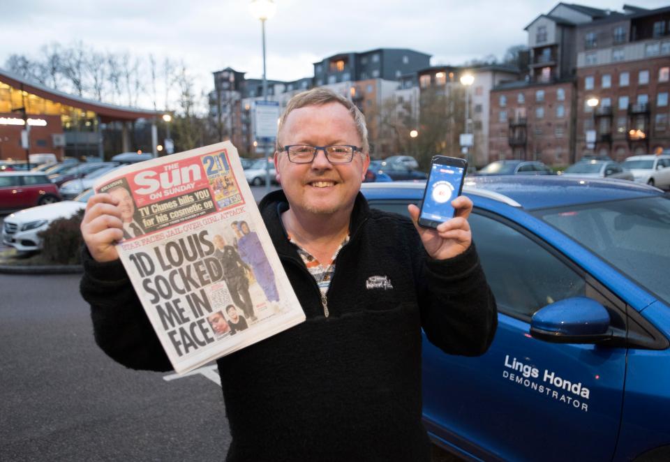  Alan Austin from Norwich, Norfolk  uses the promotion to bag free newspapers at the end of the month