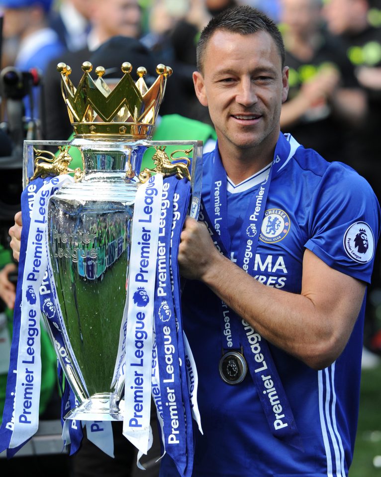 Terry won five Premier League trophies with Chelsea