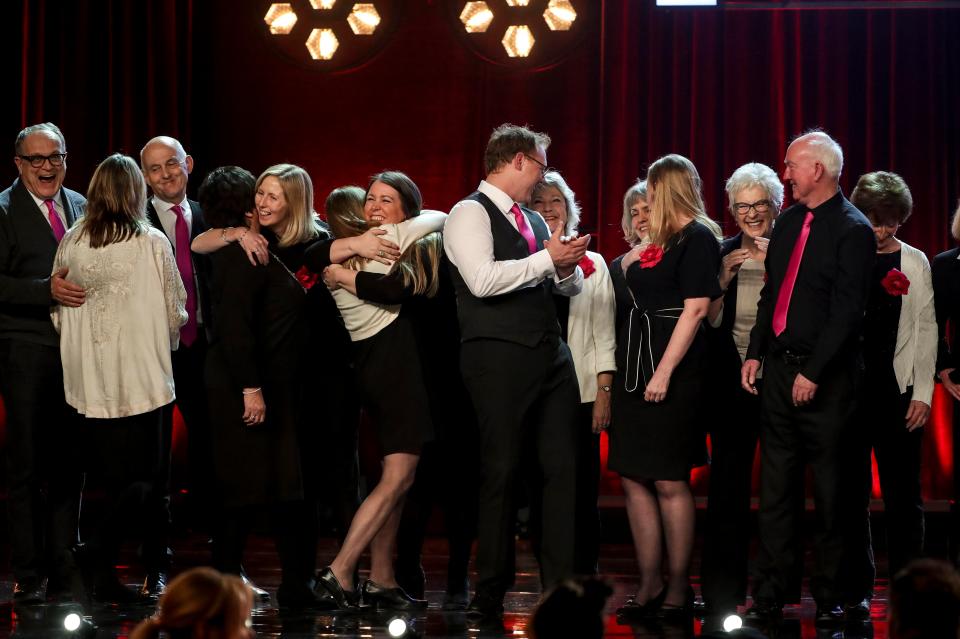  Missing Choir congratulate one another after emotional show