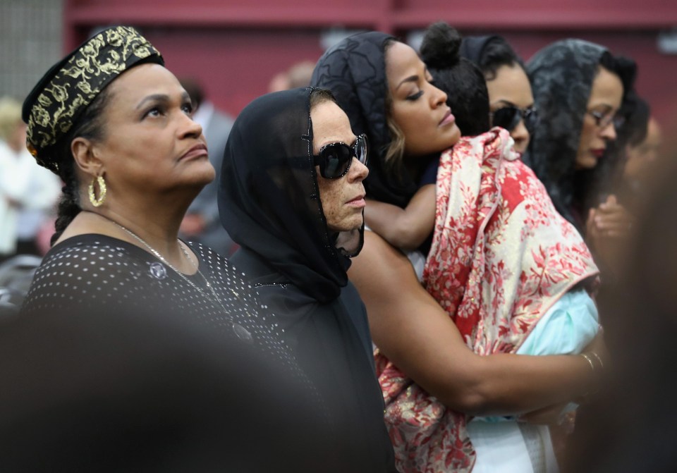 Khalilah, Muhammad’s fourth wife Lonnie Ali and daughter Laila Ali attend memorial service for Muhammad