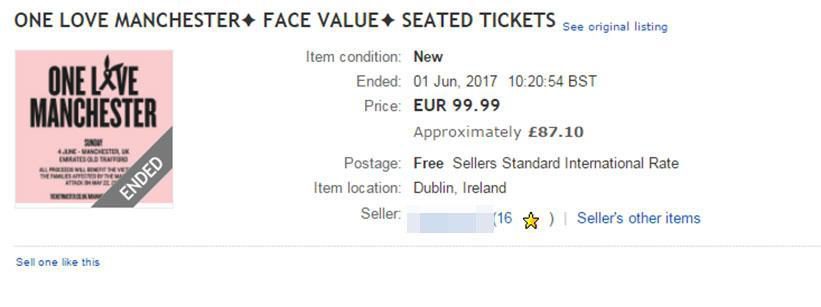 Sitting tickets were also being sold online