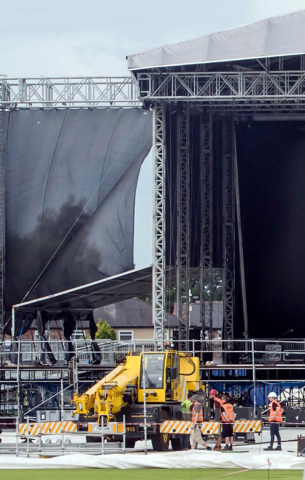 Old Trafford Cricket Ground has been transformed for the Ariana Grande tribute concert