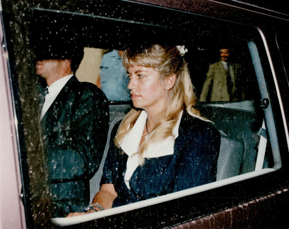  Karla Homolka, pictured at the time of her arrest, helped her husband rape and kill three girls - including her own sister