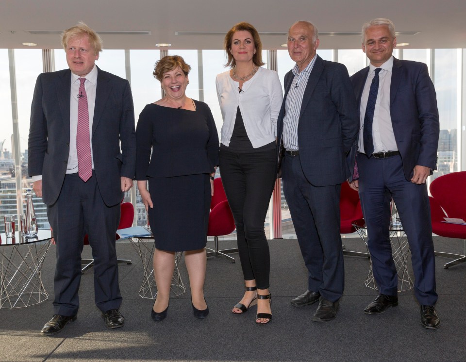 Boris Johnson, Emily Thornberry, Vince Cable and Patrick OFlynn appeared in the debate presented by Julia Hartley-Brewer