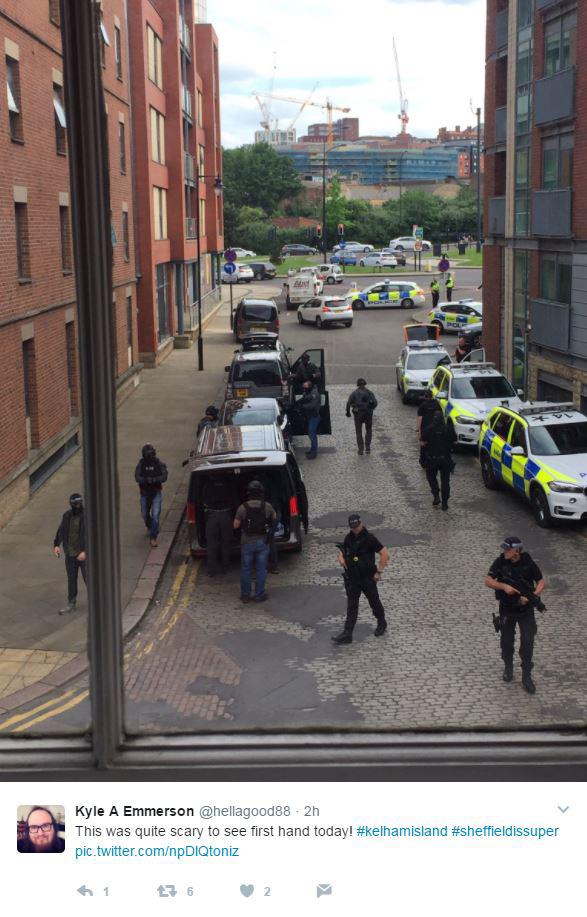  Residents shared images on Twitter as police searched the area