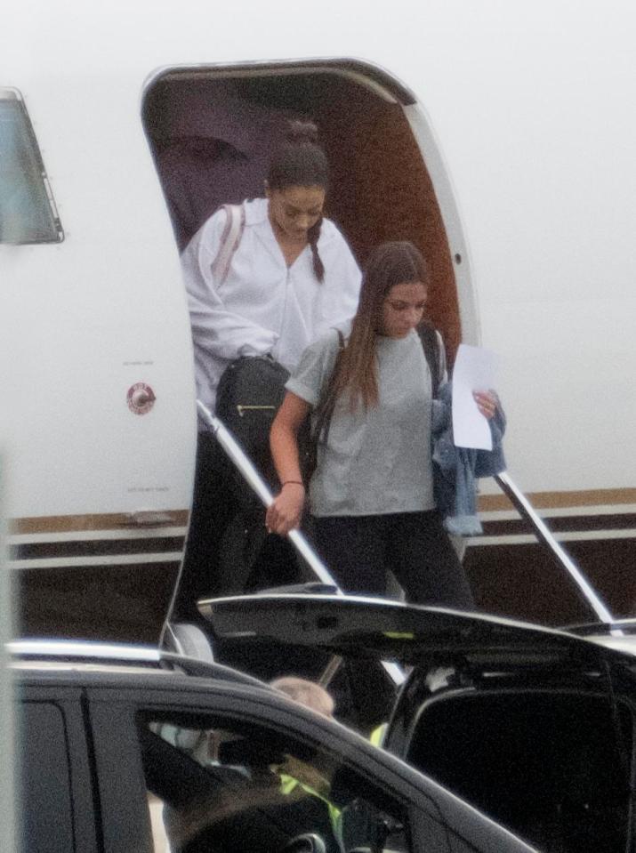  The singer was seen stepping off a private jet