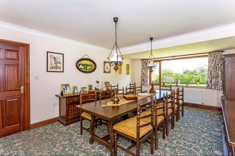  The dining room at the £1.1m house in secluded Gloucestershire countryside - perfect for a beggars banquet