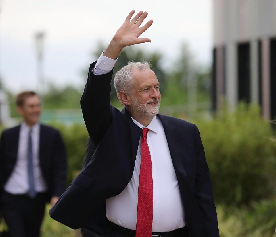  Jeremy Corbyn waved cheerfully to the protesters